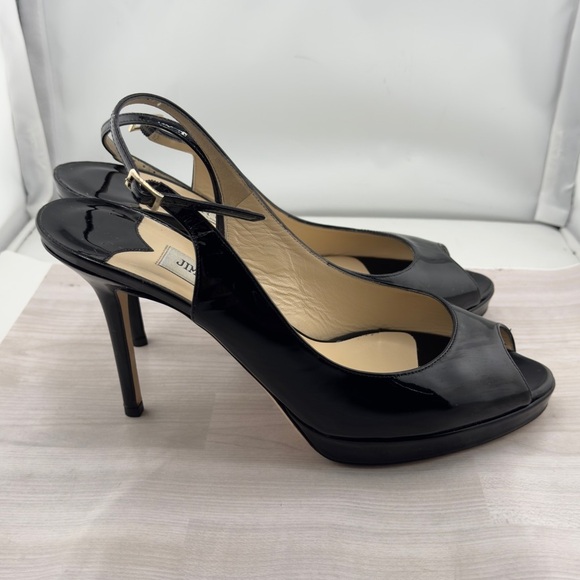 Jimmy Choo Black Heels with Slingback Strap - Picture 6 of 6